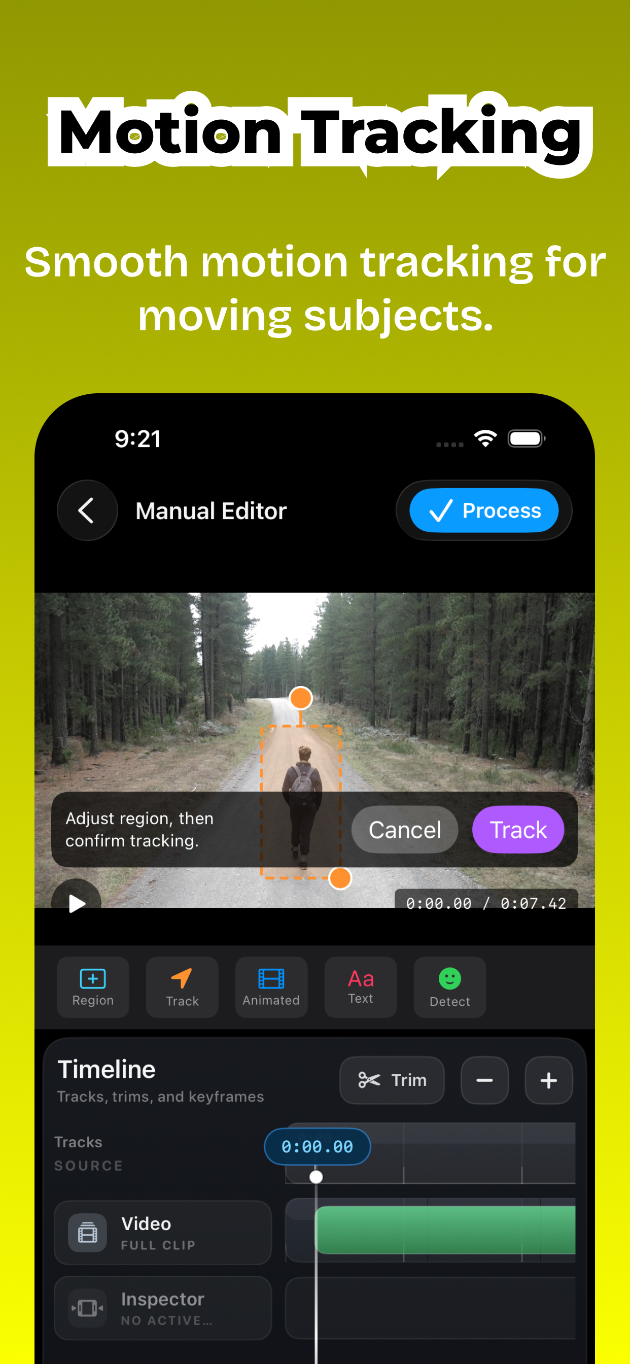 Motion tracking blur following a moving face in video